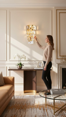 Wandlamp Wandlamp Wandlampen Kroonluchters Wandlampen Kristal Goud