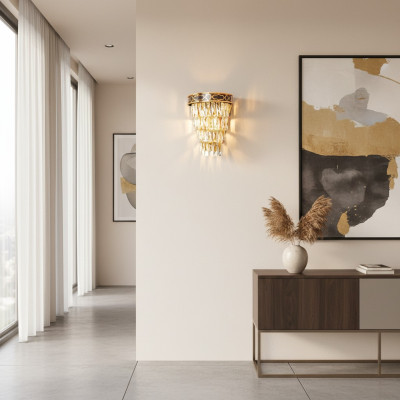 Wandlampen Wandlamp Wandlamp Kroonluchter Wandlampen Kristal Goud