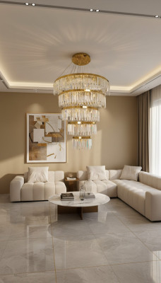 Kroonluchter Plafondlamp Luxe Gouden Hanglamp Luster Kristallen Lamp
