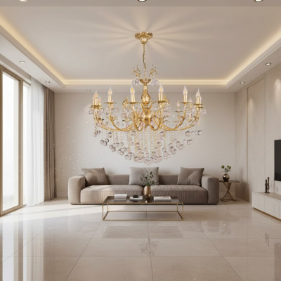 Plafondlamp Kroonluchter Luxe Goud Plafondlamp Kandelaar Kristal Lampen