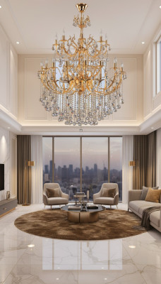 Koninklijke luxe kroonluchter plafondlamp goud plafondlamp kroonluchter kristal