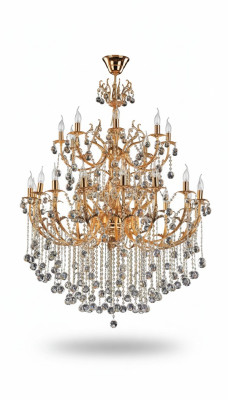 Koninklijke luxe kroonluchter plafondlamp goud plafondlamp kroonluchter kristal