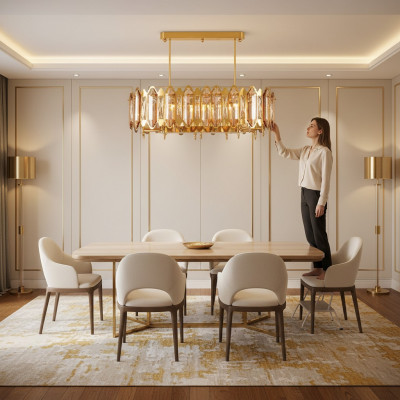 Plafondlamp kroonluchter plafondverlichting lamp goud luchter kristal