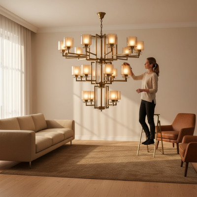 Hanglamp Kroonluchter Luxe Goud Plafondlamp Luchter Glas Modern