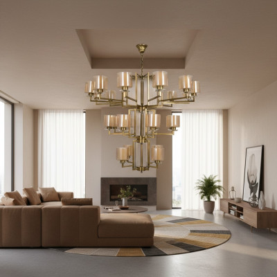 Hanglamp Kroonluchter Luxe Goud Plafondlamp Luchter Glas Modern