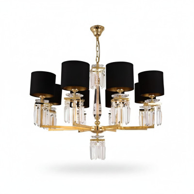 Kroonluchter Plafondlamp Goud Plafondlamp Kroonluchter Kristal Zwart
