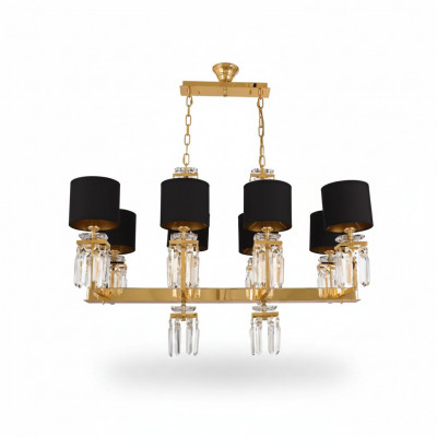 Plafondlamp kroonluchter goud plafondlamp luster kristal zwart