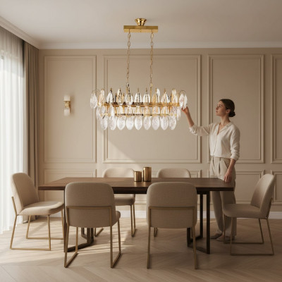 Lustre kroonluchter plafondverlichting luxe goud plafondlamp kristallen armatuur