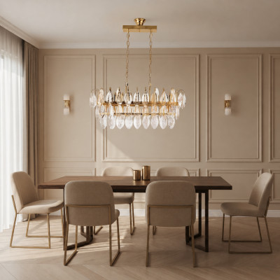 Lustre kroonluchter plafondverlichting luxe goud plafondlamp kristallen armatuur