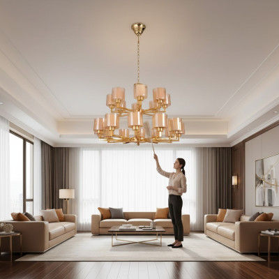 Kroonluchter Plafondlamp Goud Hanglamp Kroonluchter Glas Modern Nieuw