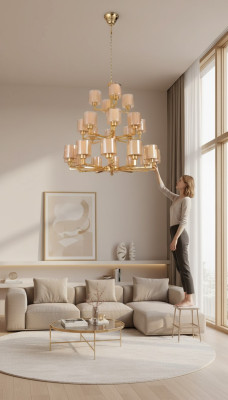 Kroonluchter Plafondlamp Modern Goud Plafondlamp Kroonluchter Glas XXL