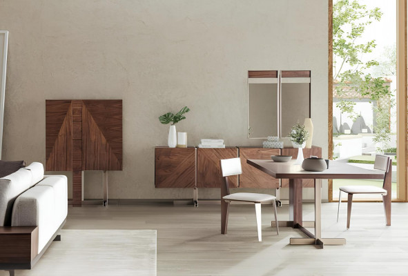 Eetkamer Eettafel Groep Stoelen Dressoir 8-delige Houten Tafel Bruin Eetgroep