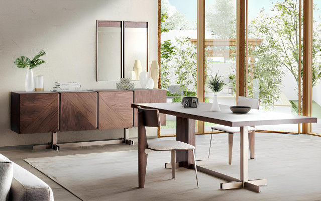 Eetkamer Eettafel Groep Stoelen Dressoir 8-delige Houten Tafel Bruin Eetgroep
