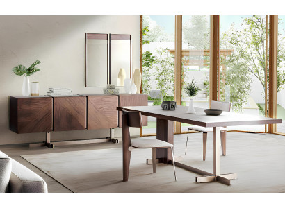 Eetkamer Eettafel Groep Stoelen Dressoir 8-delige Houten Tafel Bruin Eetgroep