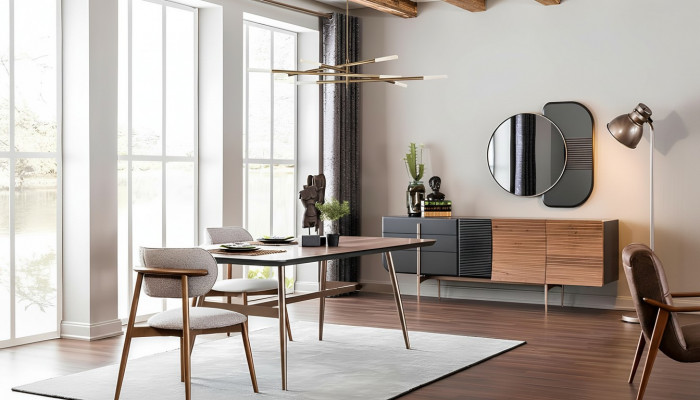 Luxe dressoir spiegel commode lagekast eetkamer meubelset gloednieuw