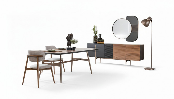 Luxe dressoir spiegel commode lagekast eetkamer meubelset gloednieuw