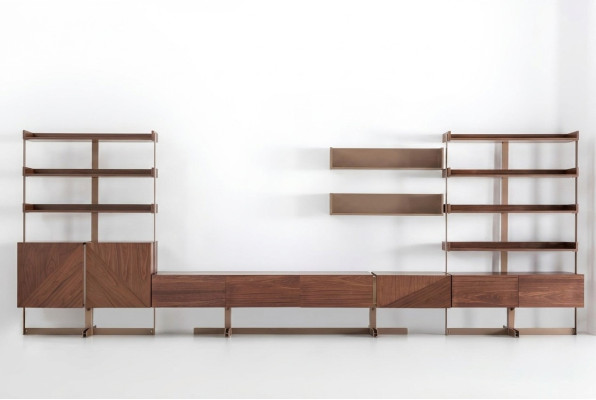Moderne woonwand kastwanden vitrine tv-rek woonkamer meubels hout nieuw