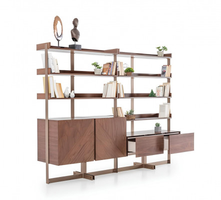 Moderne vitrine woonkamer meubels planken staande rekken echte houten meubels bruin planken