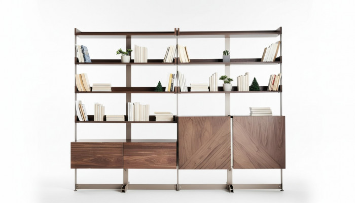 Moderne vitrine woonkamer meubels planken staande rekken echte houten meubels bruin planken