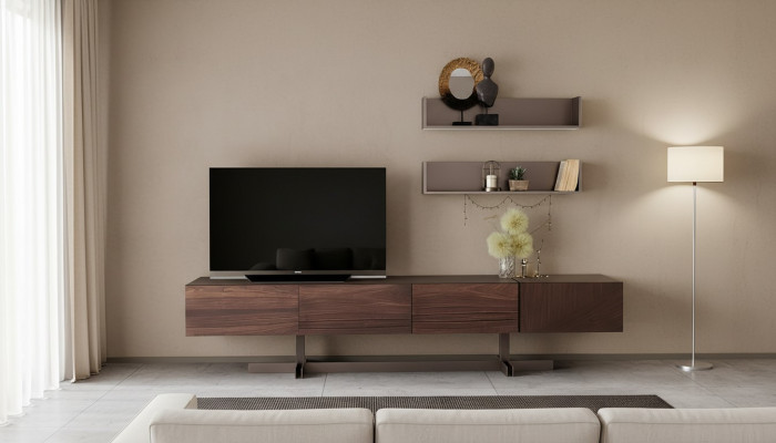 Luxe tv-kast in moderne stijl van duurzaam hout