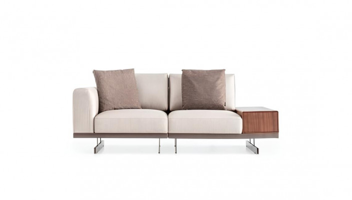 Driepersoons bank 3-zits stoffen bank grijs modern tafel woonkamer bank
