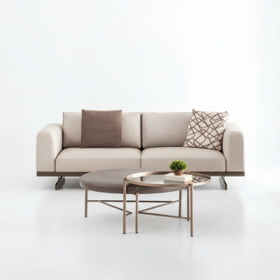 Moderne driezits stoffenbank luxe bank meubels textiel woonkamermeubels