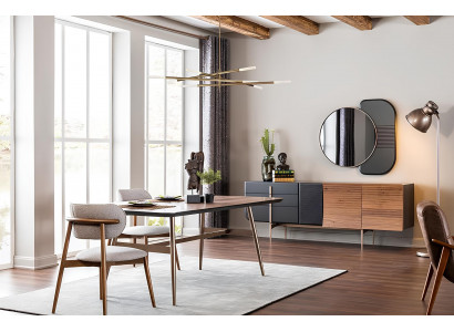 Eetkamer set Eettafel Stoelen Dressoir Set 7-delig Hout Bruin Nieuw