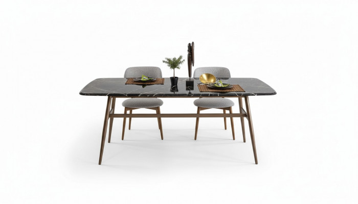 Eettafel Eettafel Tafel Eethoek Marmer Zwart Eetkamerontwerp