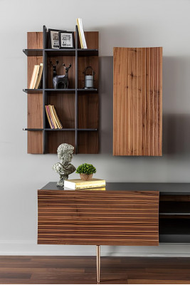 rtv Lowboard tv Standaard Planken Dressoir Hout Modern Bruin Woonkamer