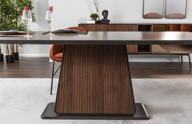 Eettafel Eettafel Tafel Eetkamer Eethoek Hout Modern Bruin Tafels