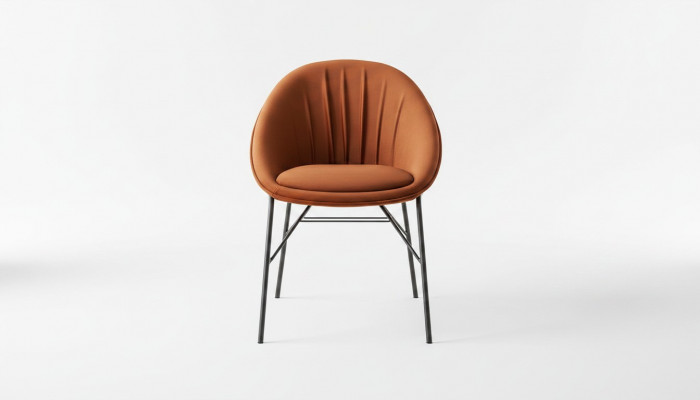Set eetkamerstoel keukenstoel armstoel stoelen 6-delig stof oranje.