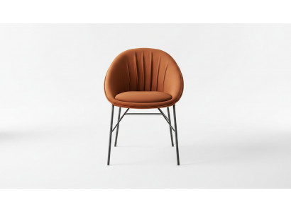 Set eetkamerstoel keukenstoel armstoel stoelen 6-delig stof oranje.
