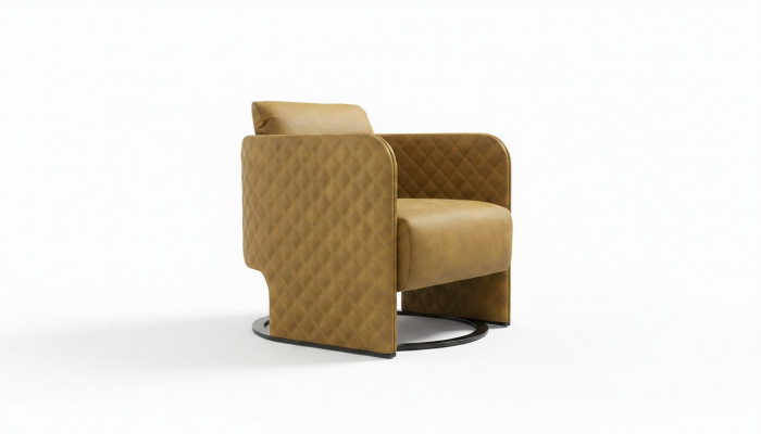 Zetel Oorfauteuil Cocktailsessel Zitter Modern Kunstleer Geel Design