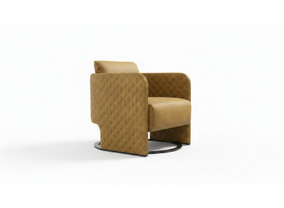 Zetel Oorfauteuil Cocktailsessel Zitter Modern Kunstleer Geel Design