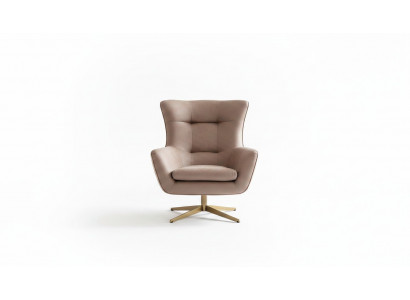 Moderne fauteuil Oorfauteuil Luxe cocktailstoel Beige kunstleer Nieuw