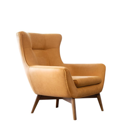 Fauteuil oorfauteuil cocktail fauteuil sofa modern design kunstleer geel