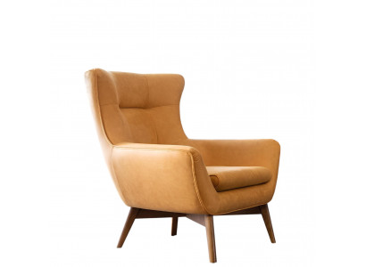 Fauteuil oorfauteuil cocktail fauteuil sofa modern design kunstleer geel