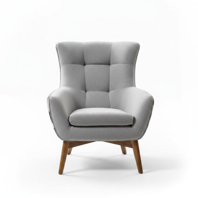 Fauteuil Staande fauteuil Cocktailsessel Zitter Modern Design Grijs Stofstoel