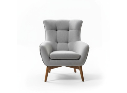 Fauteuil Staande fauteuil Cocktailsessel Zitter Modern Design Grijs Stofstoel