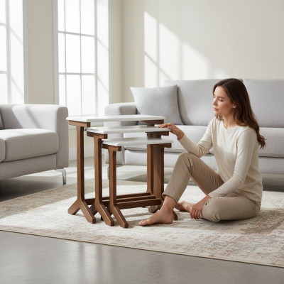 Moderne bijzettafelgroep salontafel luxemeubelset nieuw