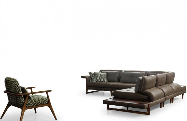 Woonkamer Set Luxe Meubels L-Vorm Bank Fauteuil Textiel Meubel Set Nieuw Woonkamer Set Luxe Meubels L-Vorm Bank Fauteuil Textiel Meubel Set Nieuw