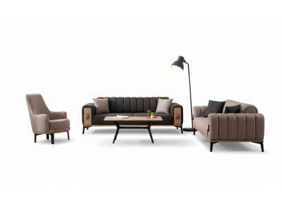 Moderne bankstel driezits bank fauteuil stoffen set luxe banken meubels