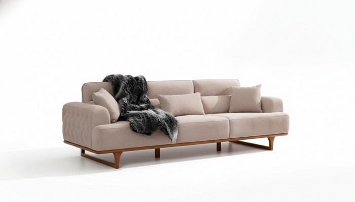 Beige bankstel driezitter fauteuil luxe fauteuil Beige moderne meubels