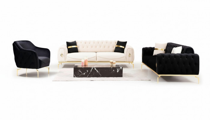 Chesterfield zitgroep luxe zitbank gestoffeerd meubilair driezitsbank fauteuil
