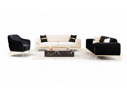 Chesterfield zitgroep luxe zitbank gestoffeerd meubilair driezitsbank fauteuil