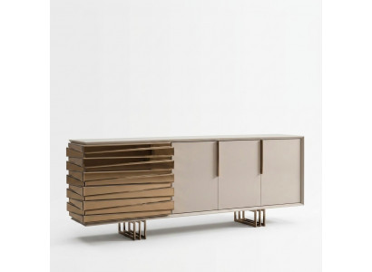 Dressoir Sideboard Ladekast Houten kast Beige Goud Luxe Woonkamer