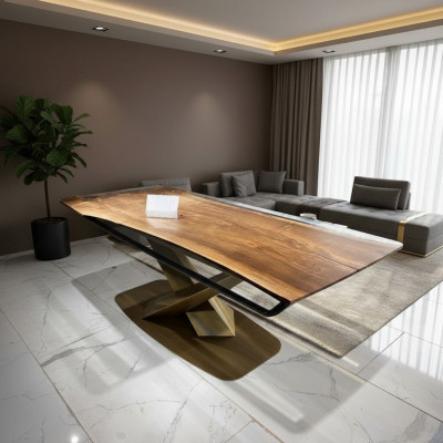 Eettafel Vergadertafels Eettafel Epoxyhars Tafel Hout Bruin