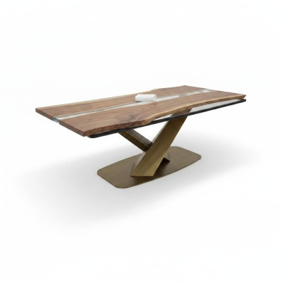 Eettafel Vergadertafels Eettafel Epoxyhars Tafel Hout Bruin