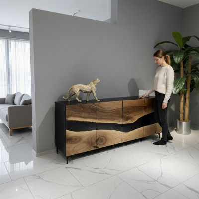 Epoxyhars dressoir kast bruin woonkamer hout dressoir modern
