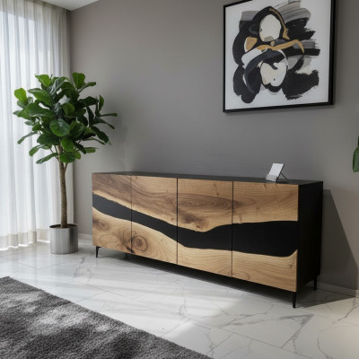 Epoxyhars dressoir kast bruin woonkamer hout dressoir modern